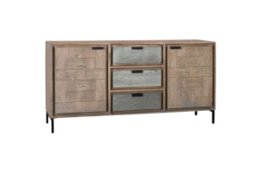 ตู้ไซด์บอร์ดไม้ 2 ประตู สไตล์คลาสสิคอุตสาหกรรม สำหรับห้องนั่งเล่นหรูหราและห้องรับประทานอาหารสไตล์ร่วมสมัย - Product Image 4