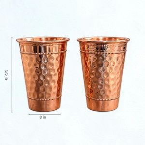Vaso de Cobre Hecho a Mano, Ecológico, con Relieve, Diseño Vintage, Portátil, para Fiestas en Casa, Bodas - Product Image 2
