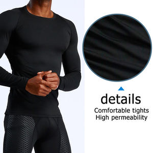 2026 T-shirt de compression personnalisé en gros avec logo frontal, respirant, à manches longues, pour hommes, pour la gym, le fitness, l'entraînement de basketball, anti-UV - Product Image 5