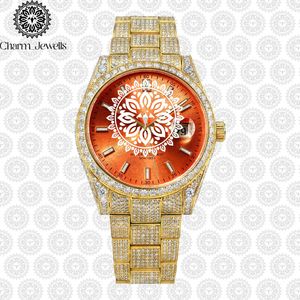 Reloj de Cristal de Lujo para Mujer Charm Jewells, Analógico de Cuarzo, Esfera Cuadrada en Oro Amarillo de 38 mm, Estilo Joyería de Moda - Product Image 1