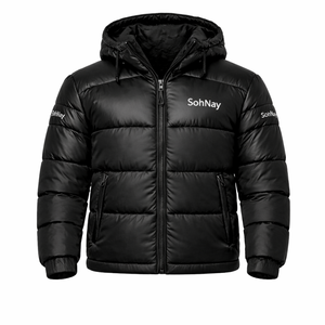 เสื้อแจ็คเก็ตพัฟเฟอร์บุหนาสำหรับผู้ชายไซส์ใหญ่แบบมีฮู้ดสำหรับฤดูหนาว พร้อมซิปปิด กันลม อุ่น และบุฉนวนอย่างดี - Product Image 1