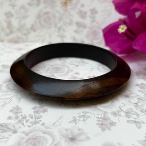 ANAM OVERSEAS Ensemble de bracelets en bois faits à la main, géométriques, en bois de Sissoo, polis à la cire, bijoux vintage pour femmes - Product Image 2