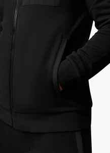Sudadera con Capucha Negra para Hombre, Cierre de Cremallera, Corte Regular, Color Sólido, Diseño con Bolsillos, Ropa Casual, Poliéster, FRENCH TERRY, Estilo Otoñal - Product Image 5