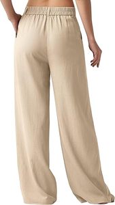 Women's <b>Linen</b> Pants <b>Wide</b> <b>Leg</b> Work Dress Pants Casual Slacks Business Pants with Pockets - Product Image 3