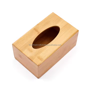 Caja de pañuelos de madera natural para interiores rústicos minimalistas y modernos Estuche de almacenamiento para cocina o escritorio con logotipo personalizado - Product Image 1
