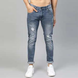 Pantalon décontracté en jean de coton confortable, nouveau design, logo personnalisé, délavé, sport, homme, coupe slim, imprimé, motif tricoté, jeans DSQ - Product Image 2
