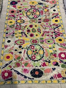 Tissu brodé à la main en brocart, broderie traditionnelle Zari, broderie florale artisanale, textile peigné non tissé respirant - Product Image 2