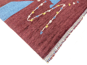Tapis Kilim Élégant à Poils Longs en Laine/Soie, Tufté à la Main, Antidérapant, Extra Épais, Design Géométrique, Revêtement de Sol Haut de Gamme pour l'Intérieur - Product Image 2