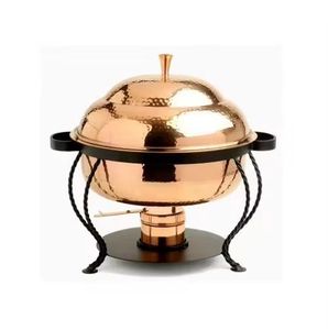 Stainless Steel Round Chafing <b>Dish</b> with Lid Buffet Food Warmer Catering <b>Serving</b> <b>Set</b> Durable Serveware - Product Image 2