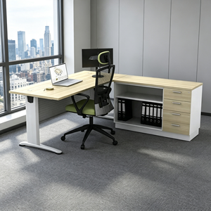Premium AY <b>Office</b> System 6 Feet Modern L-shaped Manager <b>Office</b> <b>Table</b> Spacious Durable Chipboard Melamine Desk Commercial Home - Product Image 2