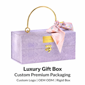Scatola Regalo Magnetica di Lusso Personalizzata con Manico in Metallo, Piccola Scatola in Cartone per Imballaggio, Scatola per Gioielli e Cosmetici - Product Image 1