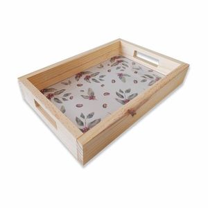 Bandeja Decorativa de Madera de Mango con Diseño Premium y Estampado Esmaltado, Bandeja para Servir de Madera con Impresión Esmaltada a Precio de Fábrica al por Mayor - Product Image 3