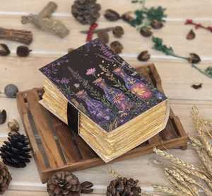 Handmade Floral Cottagecore Grimoire with Potion Bottles <b>blank</b> spell <b>book</b> of shadows leather journal - Product Image 3