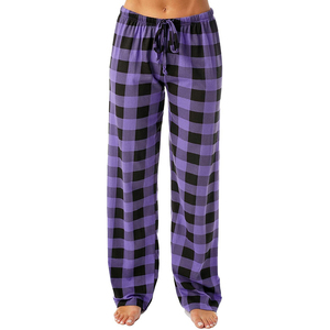 Pantalones de Pijama de Franela para Mujer, Cintura Alta con Cordón, Transpirables, 100% Algodón, Estilo Informal para Dormir, para la Temporada de Primavera - Product Image 3