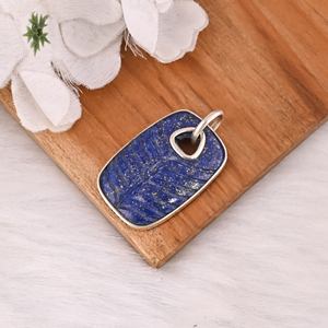 Hot Selling 925 Sterling Silver <b>Lapis</b> <b>Lazuli</b> <b>Pendant</b> Carving Gemstone Cute Women Charm <b>Pendant</b> Necklace - Product Image 4