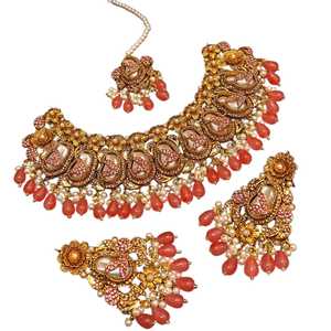 Parures de bijoux en laiton de qualité supérieure avec collier et boucles d'oreilles pour femmes, design de créateur, pour soirées, OEM ODM - Product Image 1