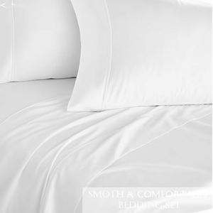 210 TC White Percale Bed <b>Sheet</b> Set Solid <b>Pattern</b> 4pcs Includes Quilt Cover <b>Fitted</b> for Twin Super King for Home Hotel Bedding - Product Image 2