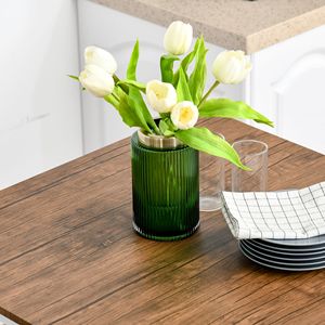 Set da Pranzo Industriale con Tavolo Alto e 3 Sedie, Arredamento Bar con Gambe in Acciaio Bianco e Poggiapiedi - Product Image 3