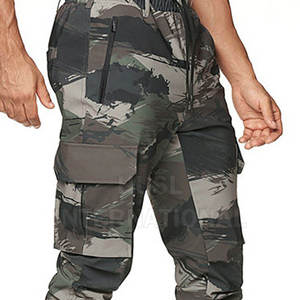 Pantalones deportivos con estampado de camuflaje para hombre, cintura elástica con cordón, múltiples bolsillos, pantalones deportivos informales para otoño - Product Image 5