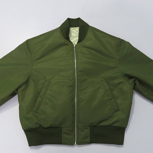 Solid Color Custom Logo Men's Winter Padded Casual Outerwear Stand Collar Full Zipper Baseball Bomber <b>Jacket</b> - Product Image 2