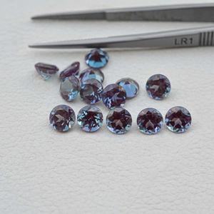 4mm Lab Created Alexandrite Faceted Round Loose Gemstone For Jewelry Making Color Change Corundum Alexander Brilliant Cut Stone - Product Image 3
