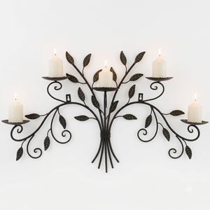 Candelabro de Hierro Forjado Hecho a Mano, Antiguo, Resistente a la Intemperie, Centro de Mesa de Lujo, Decoración para el Hogar y Eventos - Product Image 1