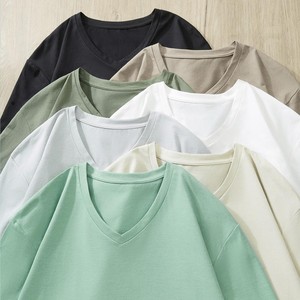T-shirt en coton uni pour homme, respirant, doux, léger, confortable, décontracté, pour un usage quotidien, essentiel pour l'été - Product Image 4