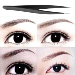 Pinzas de Precisión para Pestañas de Acero Inoxidable con Punta Suave, Herramienta de Belleza Negra y Rosa para Extensión de Pestañas, Moldeado de Cejas - Product Image 3