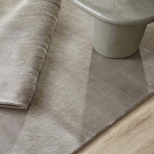 Tapis tissé à la main couleur argent, tapis texturé épais de 14 mm, revêtement de sol moderne uni de luxe pour salon et chambre à coucher - Product Image 1