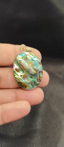 Colgantes de Concha de Abulón de Alta Calidad Chapados en Oro, Bisel de Concha de Abulón, Formas Ovaladas Modernas, Cristal para Boda - Product Image 3