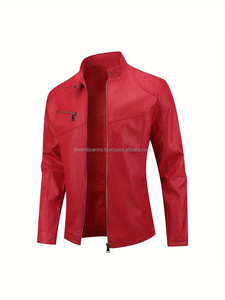 แจ็กเก็ตหนังวัวสำหรับผู้ชาย, แจ็กเก็ตแฟชั่นหนังวัวคุณภาพสูงปกตั้งได้ออกแบบได้ตามต้องการ - Product Image 4