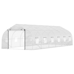Serra bianca 26x10x7 piedi per giardini, ideale per la coltivazione indoor e la copertura di ambienti interni - Product Image 1
