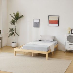 Solid Wood Basic Bed Frame Full Size 197.2*136*30.5cm Natural Color Wooden Bed - Product Image 6
