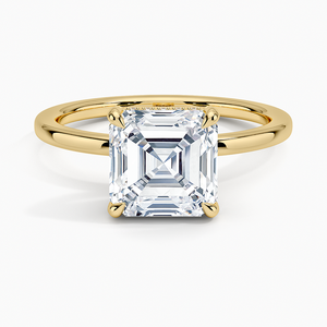 Classic <b>Thin</b> Band Asscher Moissanite Diamond Dainty Everyday Wear Loving Couple S925 Silver Promise <b>Ring</b> - Product Image 1