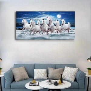 Animal Crystal Porcelain <strong>Painting</strong> Wall Art Frame for Living Room Hotel Decor Majestic Sunrise 7 Running <strong>Horse</strong> <strong>Painting</strong> - Product Image 3