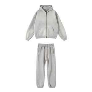 Survêtements d'hiver solides lavés à l'acide pour adultes Plus Size Services OEM de haute qualité Tissu polaire respirant à séchage rapide - Product Image 5