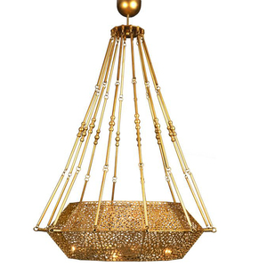 Lampe suspendue marocaine de luxe moderne, en métal fait main, style classique, avec logo personnalisé, emballage pour la maison, les hôtels, les mariages - Product Image 1