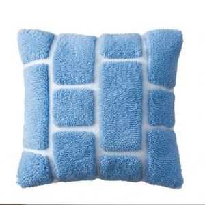 Newest Trending <b>Blue</b> Quilted <b>Throw</b> Pillows Rectangle Solid Color Washable Polyester Decorative Pillow Covers Minimalist Style - Product Image 3