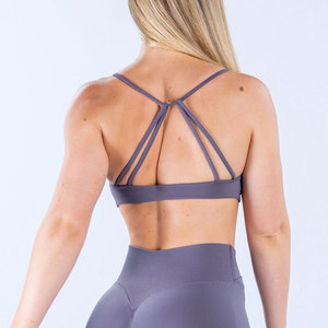 Vêtements de sport compressifs pour le yoga, soutien-gorge pour femmes, extensible, en spandex, design personnalisé, séchage rapide, respirant, ajusté, moulant, pour la remise en forme - Product Image 4