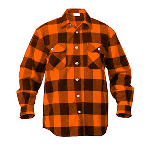 Chemises en flanelle à carreaux décontractées les plus vendues, deux poches sur la poitrine, boutonnées, ourlet arrondi, 100 % coton, manches longues, streetwear d'hiver pour hommes - Product Image 5