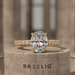 2 Carat Oval Diamond Engagement Ring Pave Band 14K Gold <b>Bridal</b> Ring Lab Grown Diamond Custom OEM Jewelry Supplier - Product Image 1