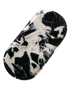 Chiseled Natural <b>Light</b> Beige Marble Oval Tray 10x4.7 Inches Luxury Decorative Tray for <b>Vanity</b> Jewelry Perfume Storage - Product Image 5