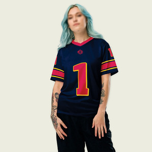 Jersey de Fútbol Americano Personalizado Premium para Mujer, Unisex, Cuello en V, Transpirable, Ropa Deportiva de Poliéster, Fabricante Mayorista OEM, EE. UU. - Product Image 1