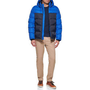 Unisex Premium Quality New Design Winter Puffer Jacket Patchwork Hooded Reversible Features Fashionable <b>Warm</b> Front Logo for - Product Image 1