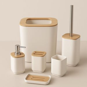 Juego de Baño de Madera Blanca con Diseño Ligero para Baños de Huéspedes, Casas Pequeñas y Estilo Moderno - Product Image 1