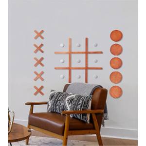 Jeu de société moderne en bois Tic Tac Toe, jeu de stratégie et de puzzle pour la décoration de la maison ou du bureau, grande taille, jouet de bureau en bois Noughts & Crosses, cadeau - Product Image 5