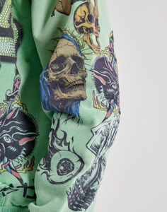 Sudadera con capucha para hombre estilo vintage 2026, personalizada, de invierno, de algodón grueso, tejido con borde sin rematar, lavado desgastado, con bolsillos tipo cargo, Premium - Product Image 4