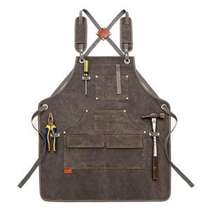 Delantal de Cuero Ajustable para Colgar al Cuello, Delantal Personalizado con Logotipo Impreso, Correas, Bolsillo, Delantal de Cuero para Cocina, Restaurante y Trabajo - Product Image 4