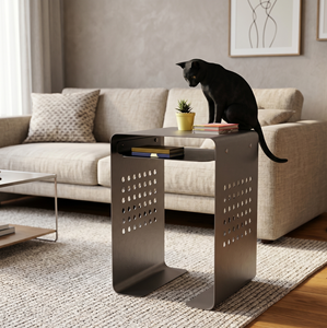 Modern All Metal <b>Side</b> <b>Table</b> Powder Coated Steel End <b>Table</b> Minimalist <b>Sofa</b> <b>Table</b> Industrial Bedside Accent Furniture - Product Image 5