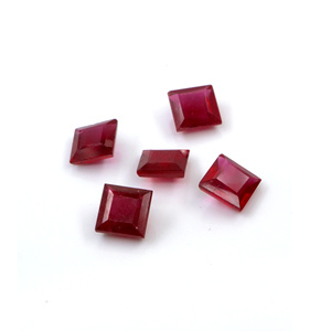 Rubis naturels de Bangkok, carrés calibrés de 11 mm, pierres précieuses de rubis naturelles facettées, prêtes à l'emploi pour la fabrication de bijoux - Product Image 3
